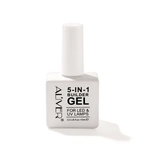 Aliver 5 in 1 Builder Gel for Nails, Pink/Clear/White