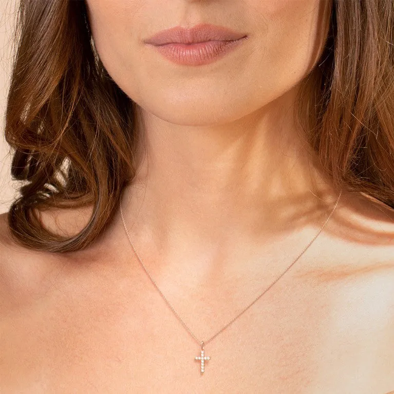 Cross Pendant Necklace with Gemstone