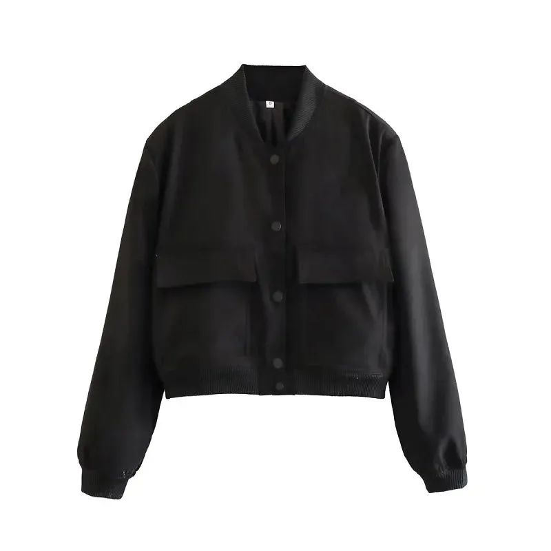 Delta Cropped Bomber Jacket