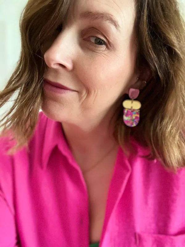 Disco Glitzy Bar Earring Drops in 3 Colourways