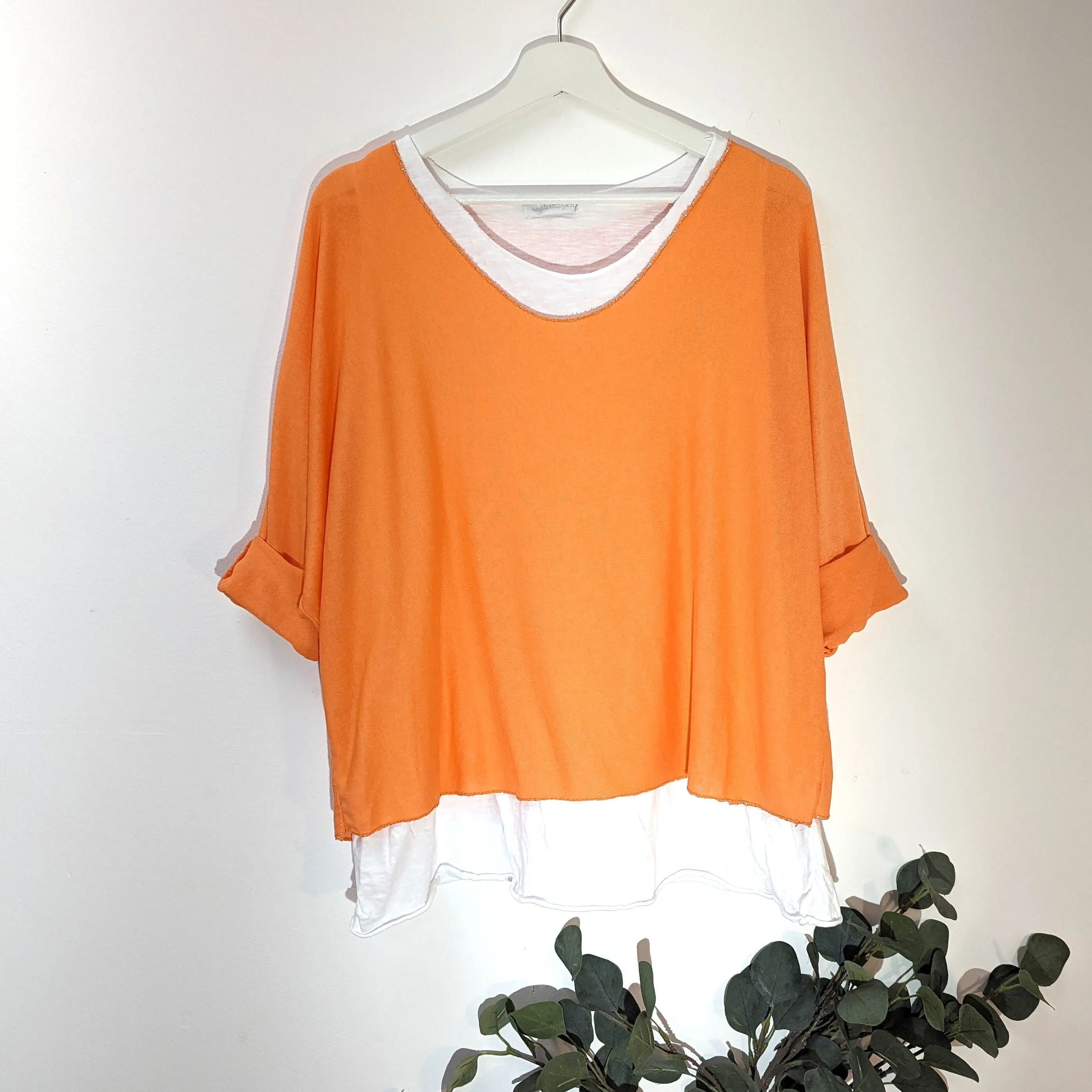 Double layer plain vest combo top (M)