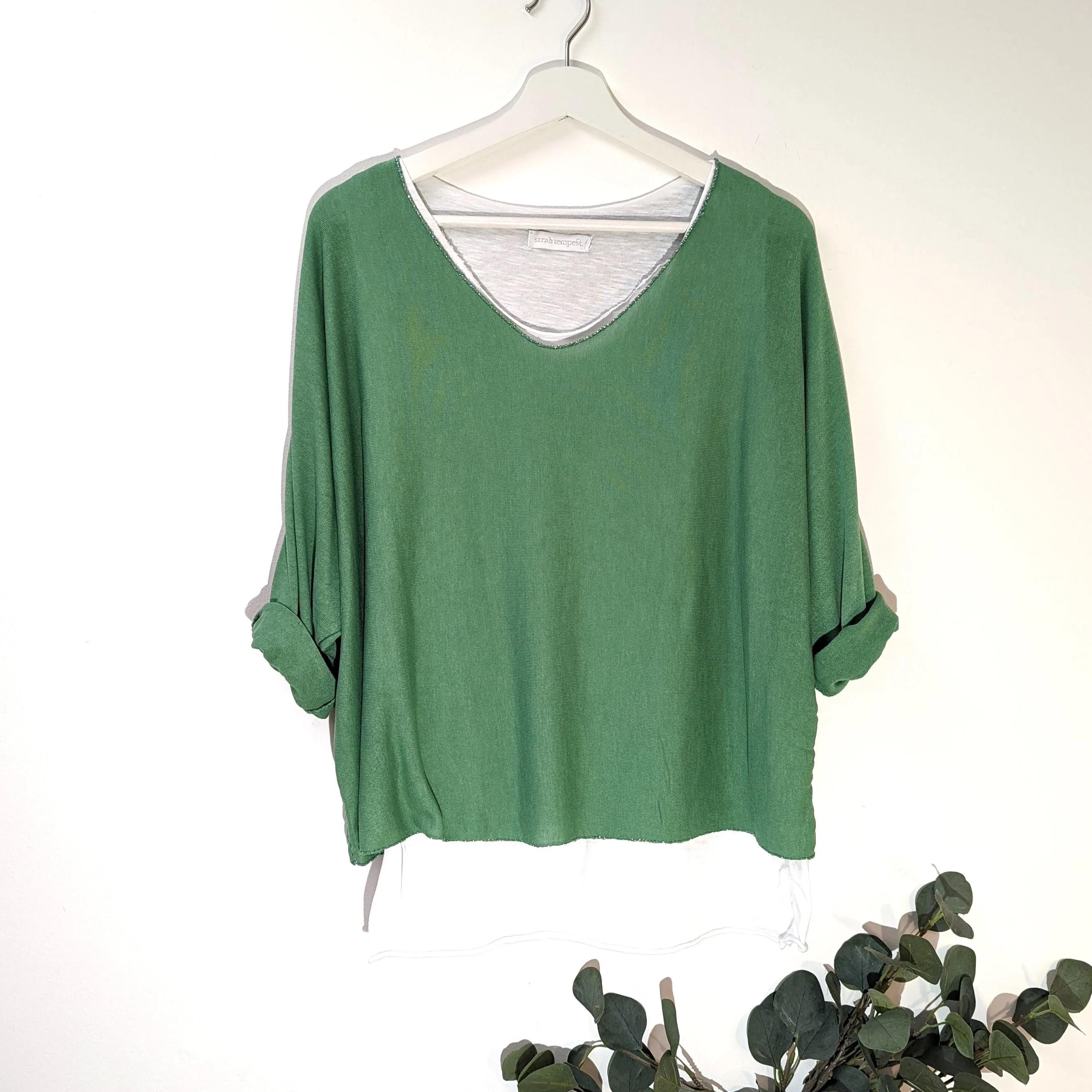 Double layer plain vest combo top (M)