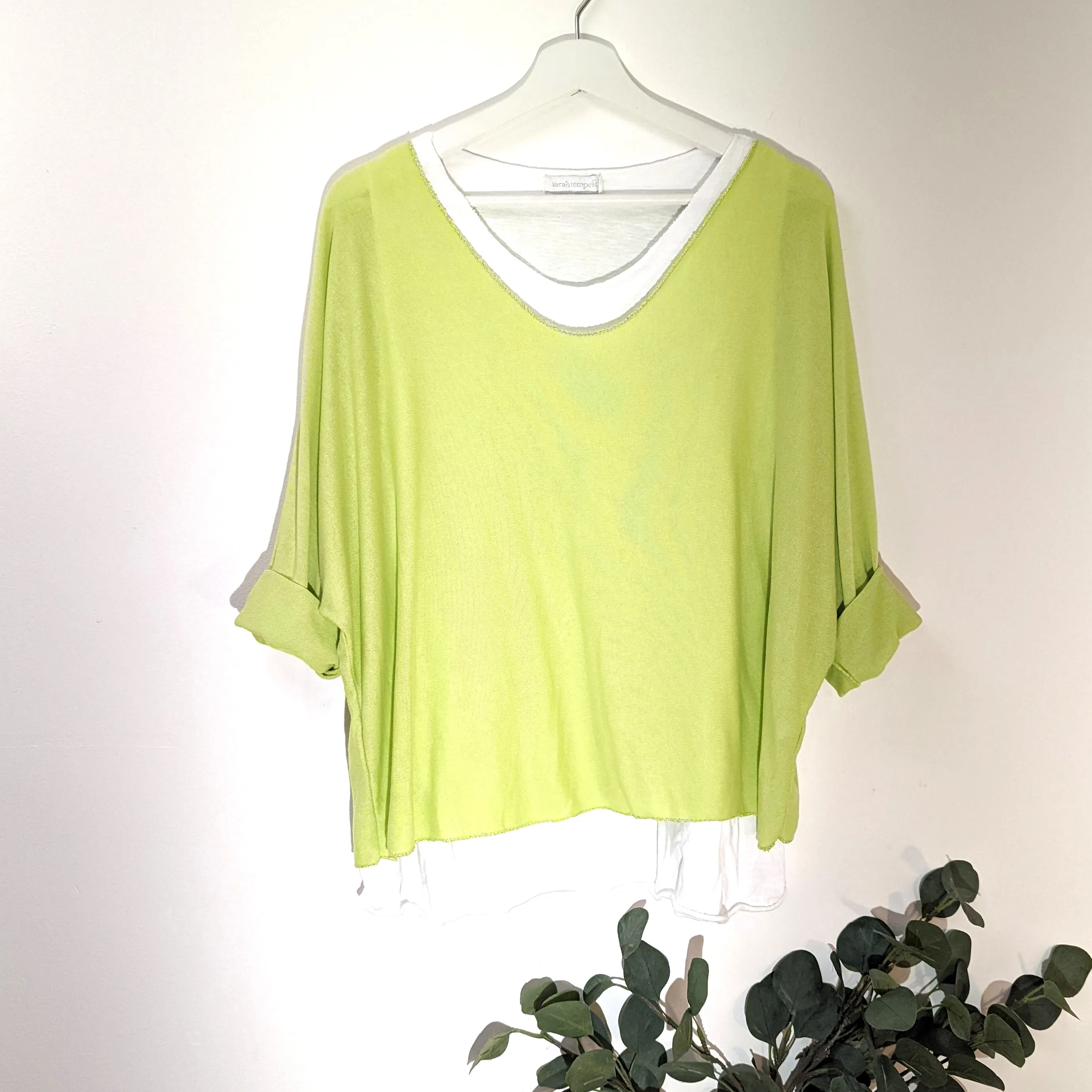 Double layer plain vest combo top (M)