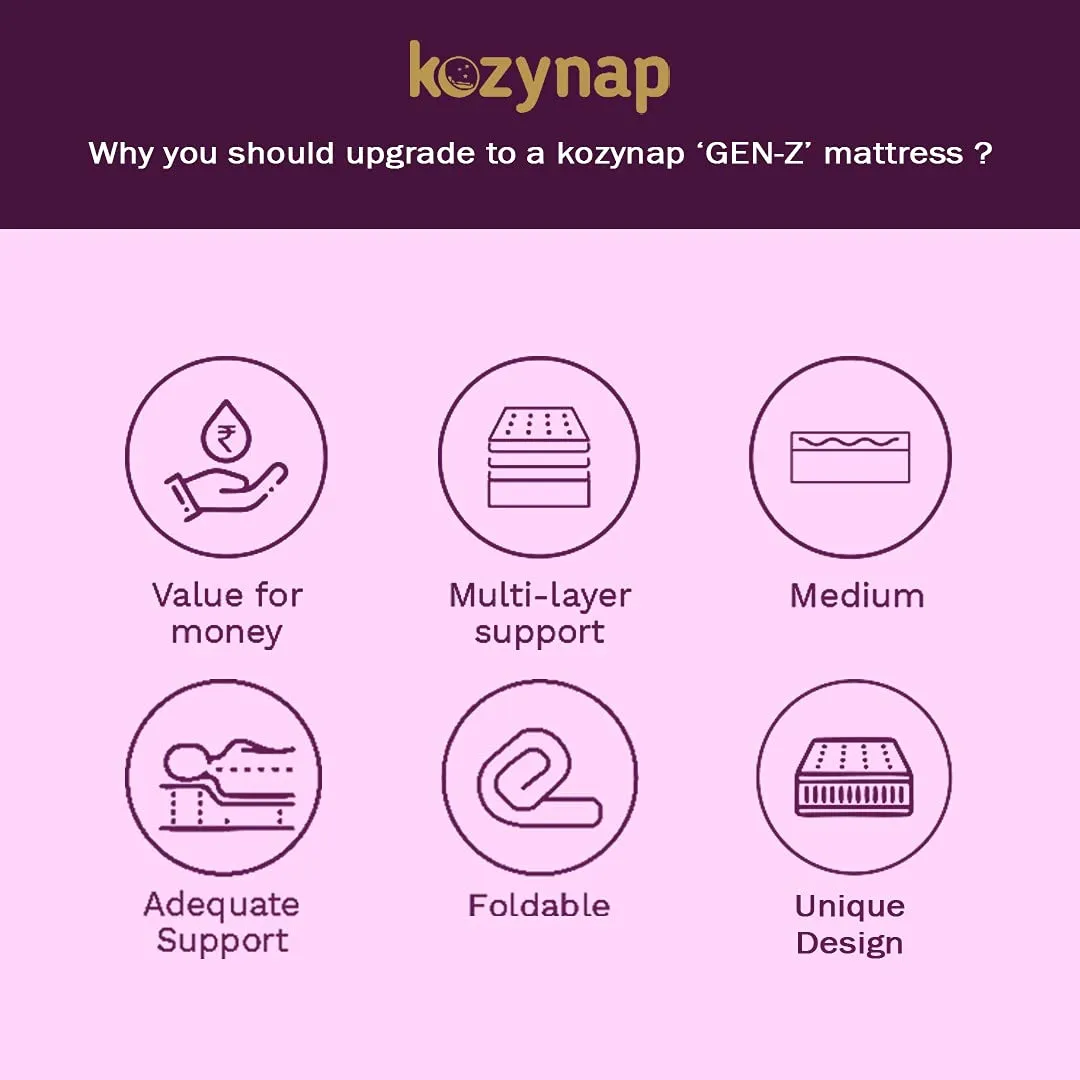 Kozynap Medium Firm Mattress 4-INCH King Size 78X72X4 INCH Mattress