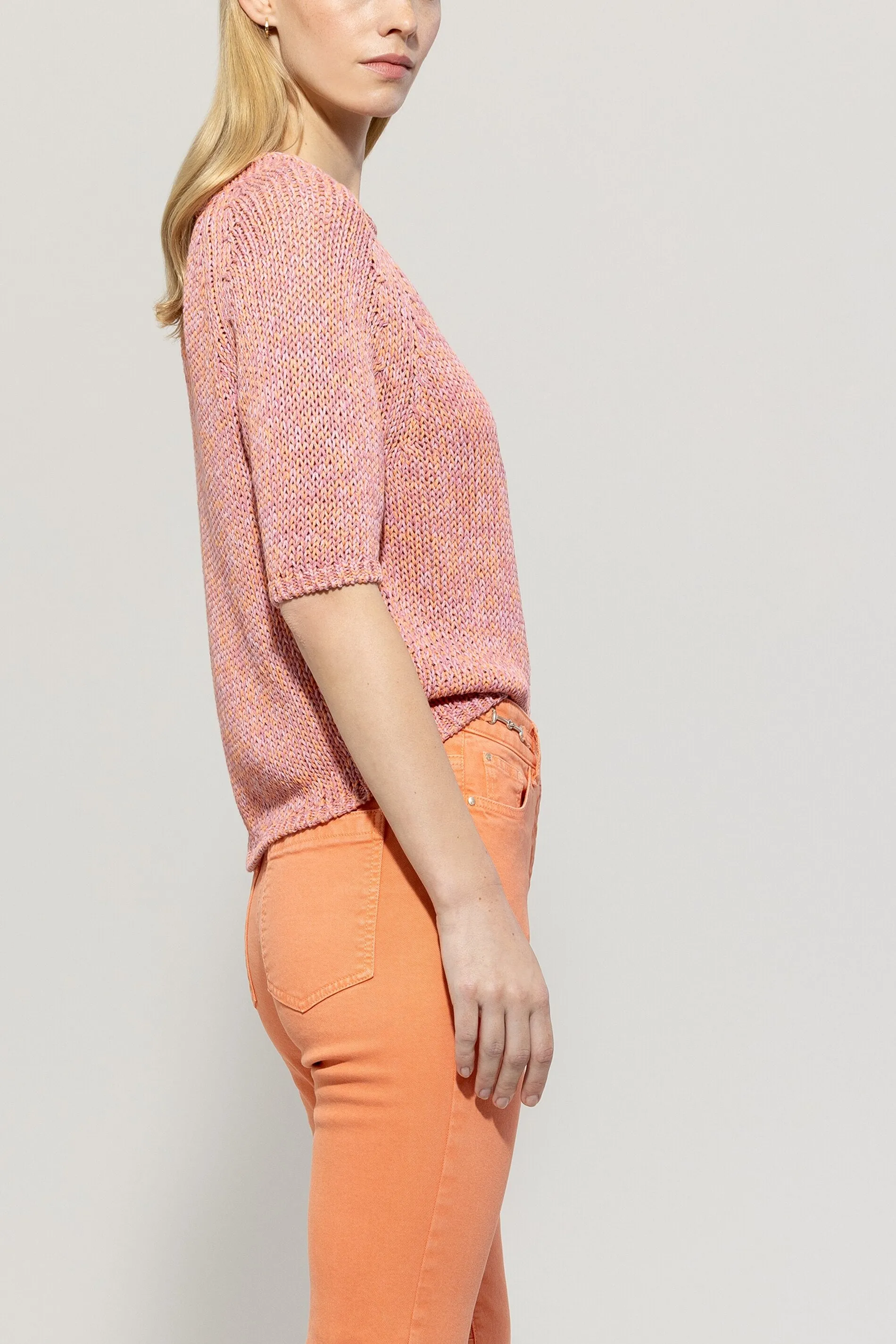 LUISA CERANO Pink & Orange Knitted top