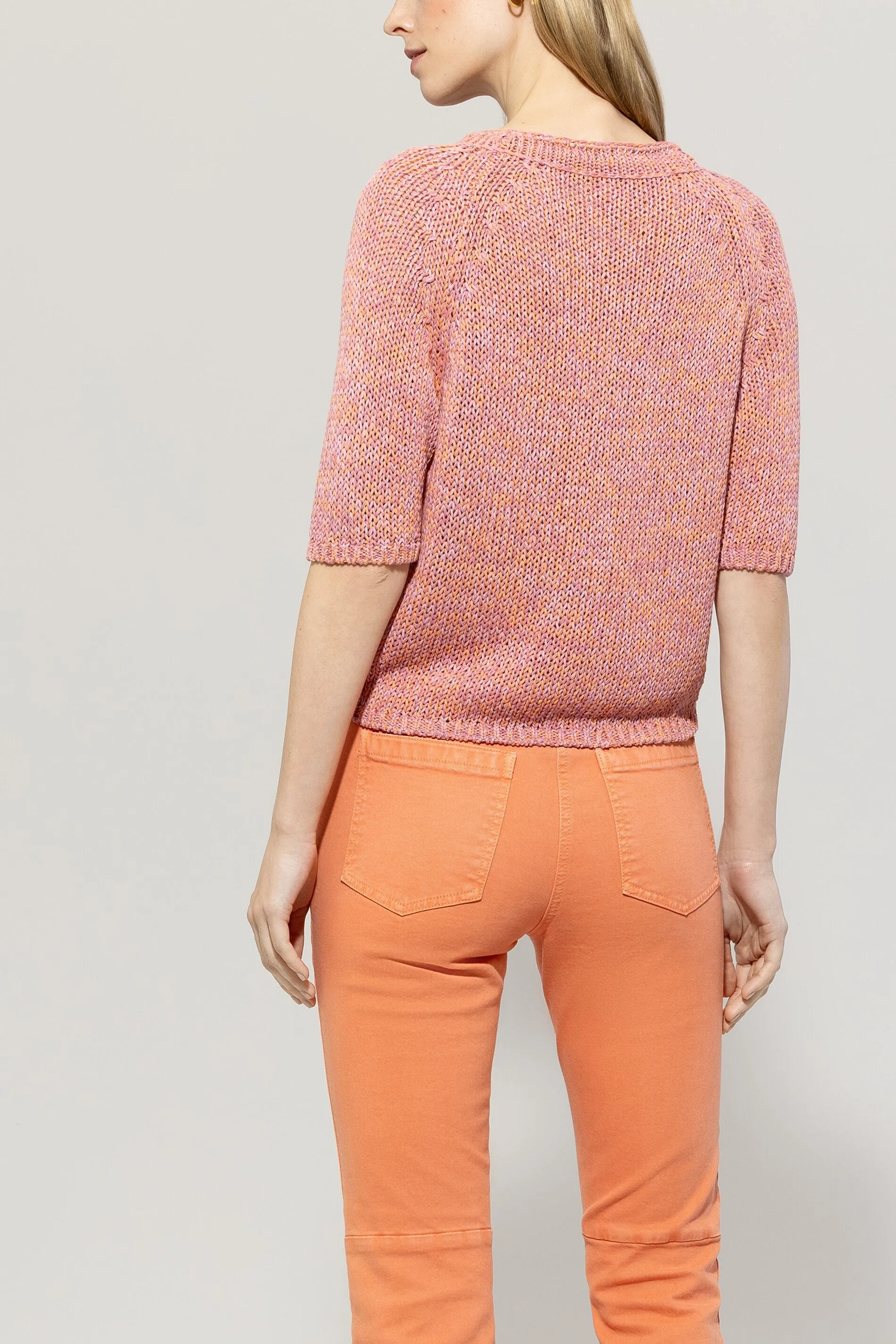 LUISA CERANO Pink & Orange Knitted top