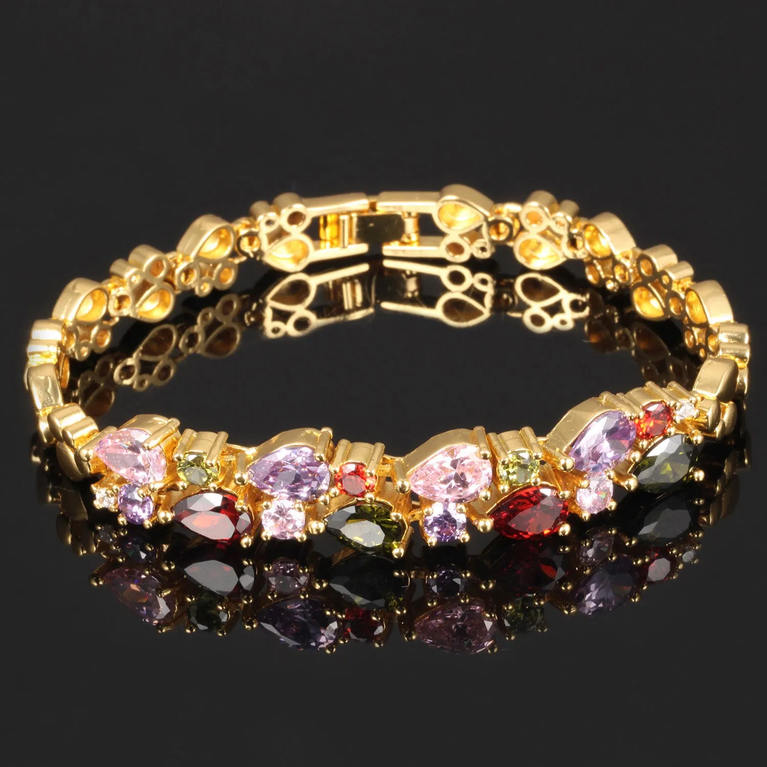 Scintillare by Sukkhi Glitzy Crystals from Swarovski Gold Plated Bracelet for Women and Girls