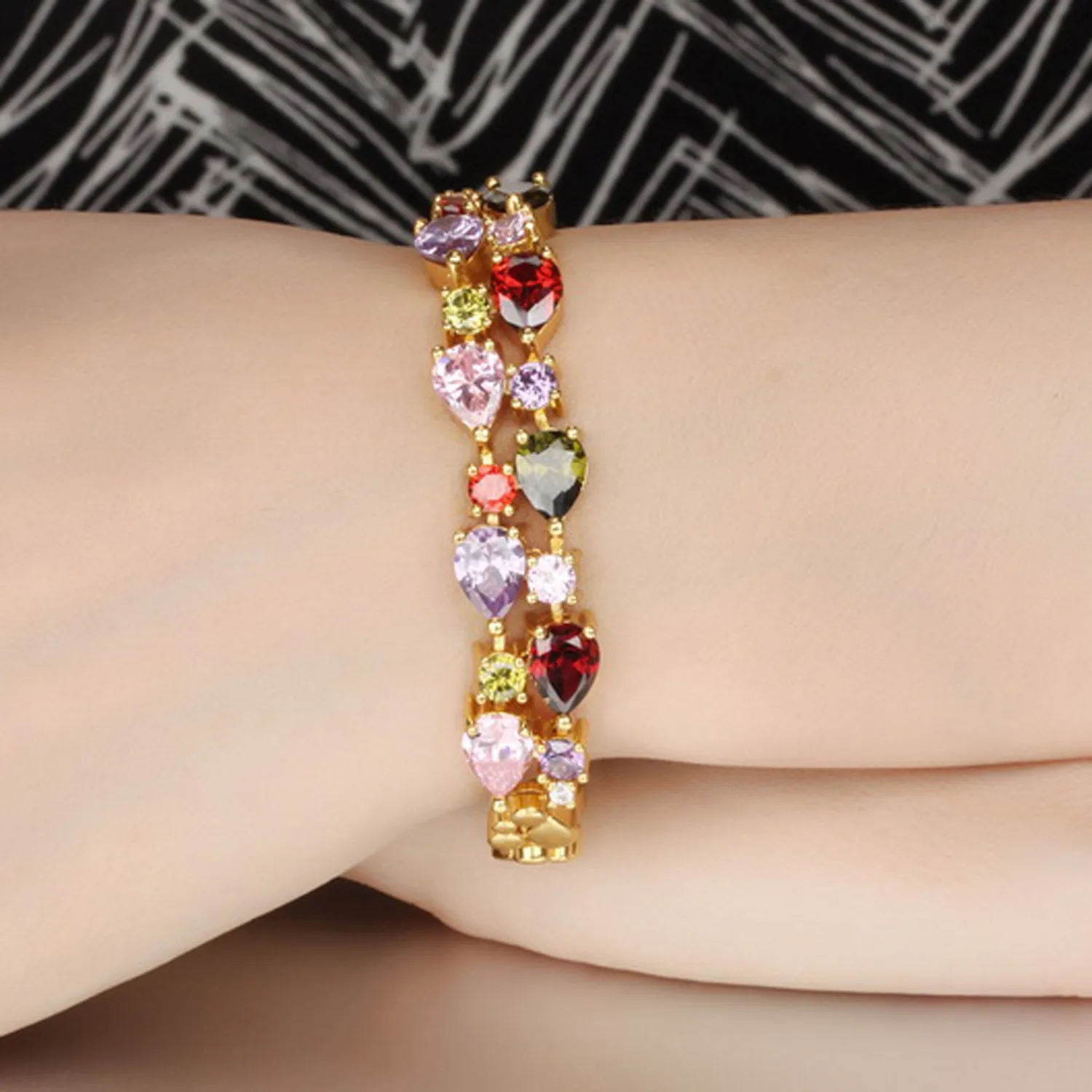 Scintillare by Sukkhi Glitzy Crystals from Swarovski Gold Plated Bracelet for Women and Girls