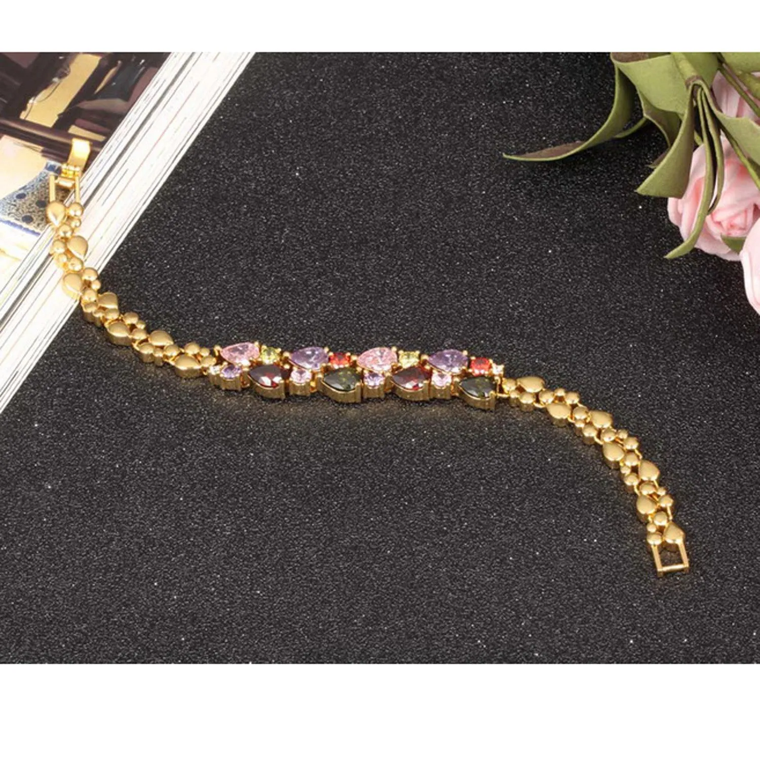 Scintillare by Sukkhi Glitzy Crystals from Swarovski Gold Plated Bracelet for Women and Girls
