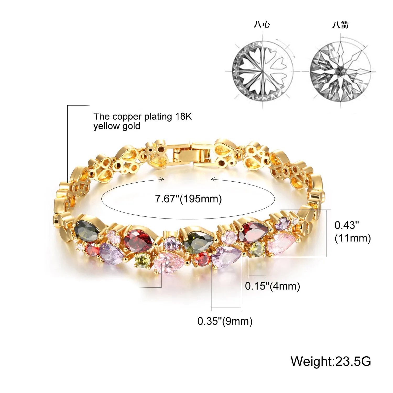 Scintillare by Sukkhi Glitzy Crystals from Swarovski Gold Plated Bracelet for Women and Girls