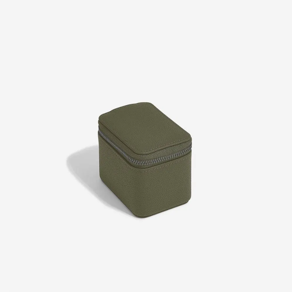 Small Zipped Watch Box - Olive Green - 75961