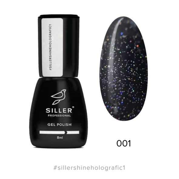Top No Wipe SHINE Holographic №1 8 ml Siller