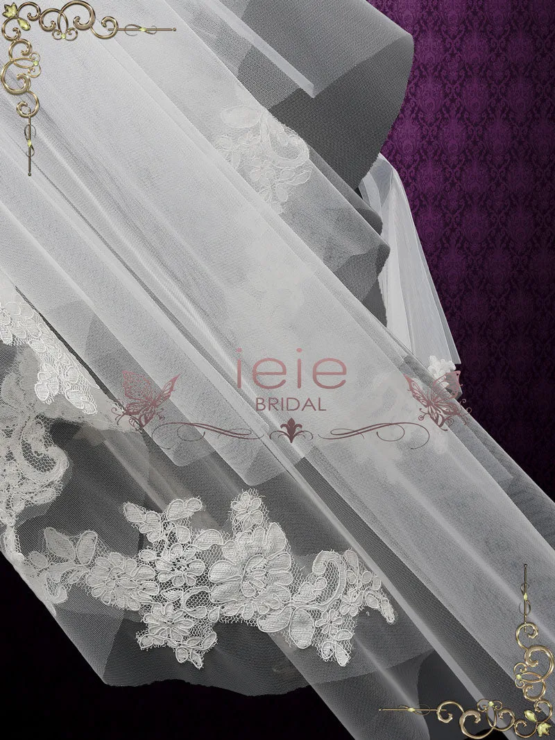 Two Layer Short Fingertip Lace Wedding Veil VG2010